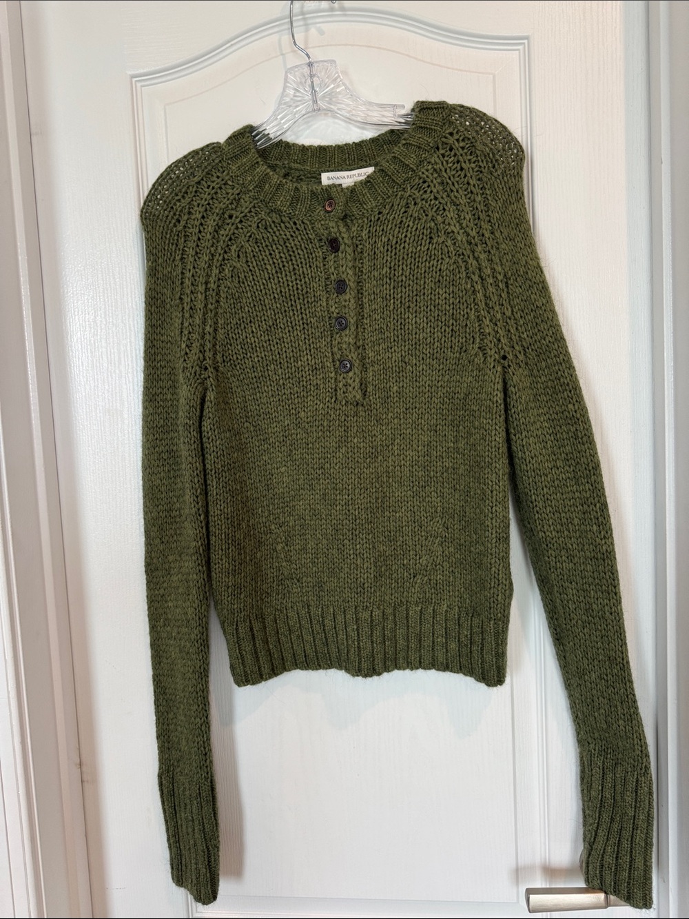 Banana Republic - NWT - size XS Green Women's Knit Henley Sweater
